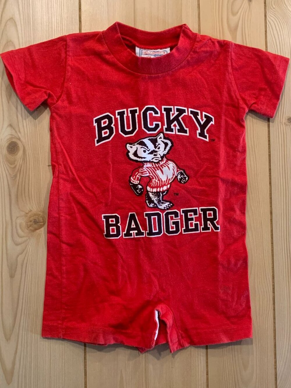 Vintage 90s Third Street Sportswear Wisconsin Badgers Bucky Badger Bodysuit 12M